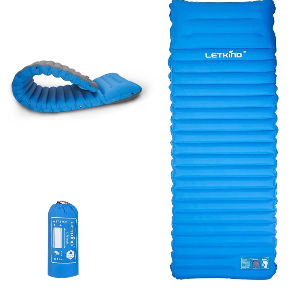Never used Band New 💃LETKIND Sleeping Pad for Camping with Built-in Pump